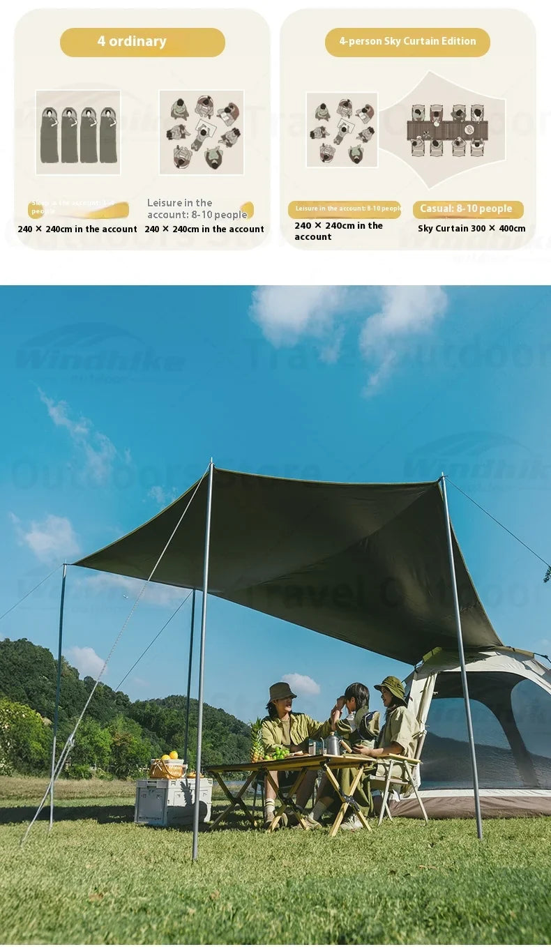 Naturehike ANGO PLUS Automatic Tent Upgraded Portable Lightweight 3-4 Persons Quick Opening Tent Camping Park Canopy Tent Integrated Tent Waterproof