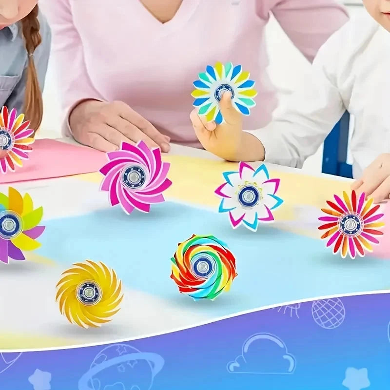 5/10/20pcs Mini Rainbow Fidget Spinner Sensory Stress Relief Toys