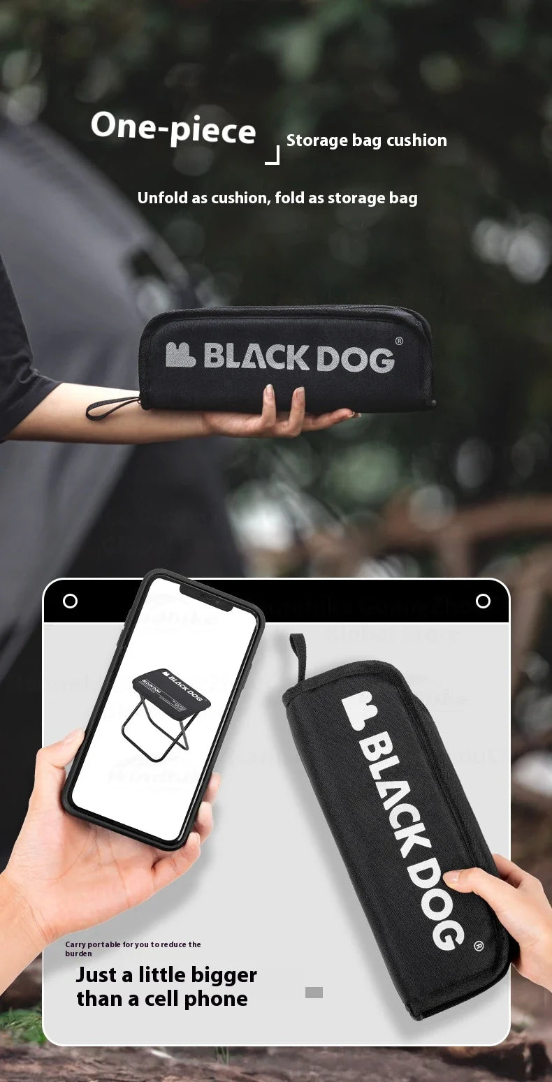 BLACKDOG Portable Folding Stool Ultralight Foldable Storage Seat Camping Fishing Mini Chair Outdoor Load 120kg 6061 Aluminum Alloy 600D Oxford Cloth