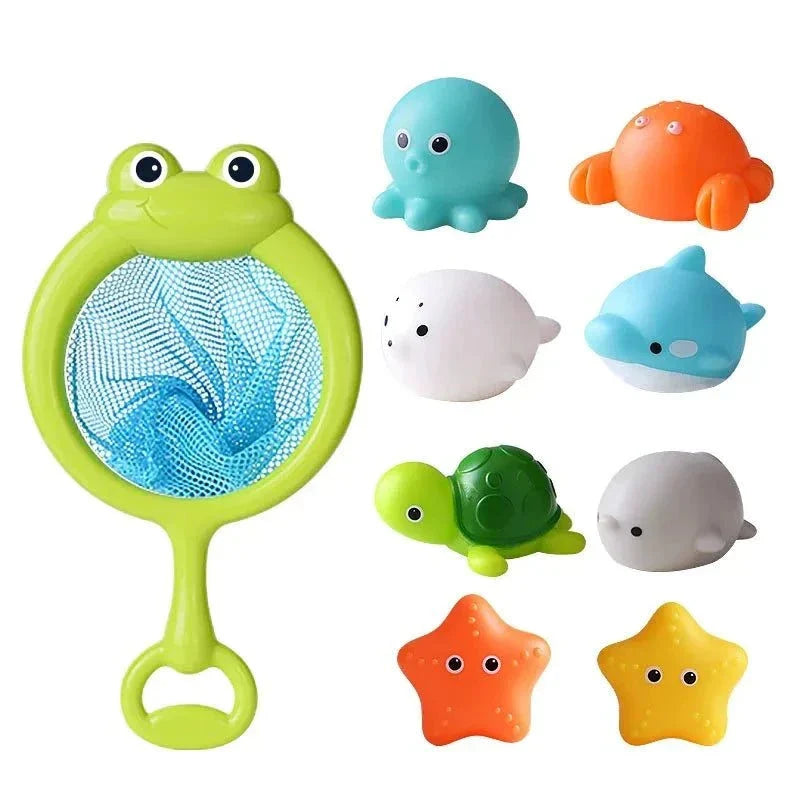 Floating Light-Up Animal Bath Pool Toys for Kids Age 3-5 - Set of 9 Fun Bath Time Accessories