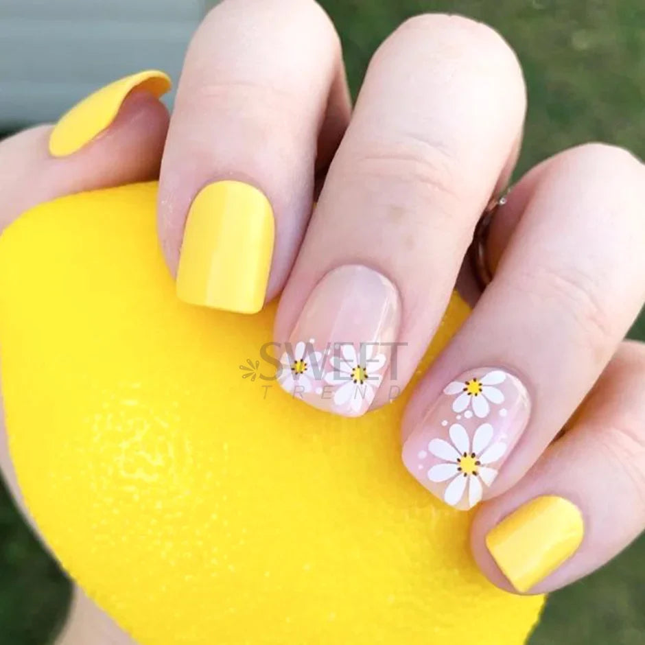 5D embossed flower nail stickers