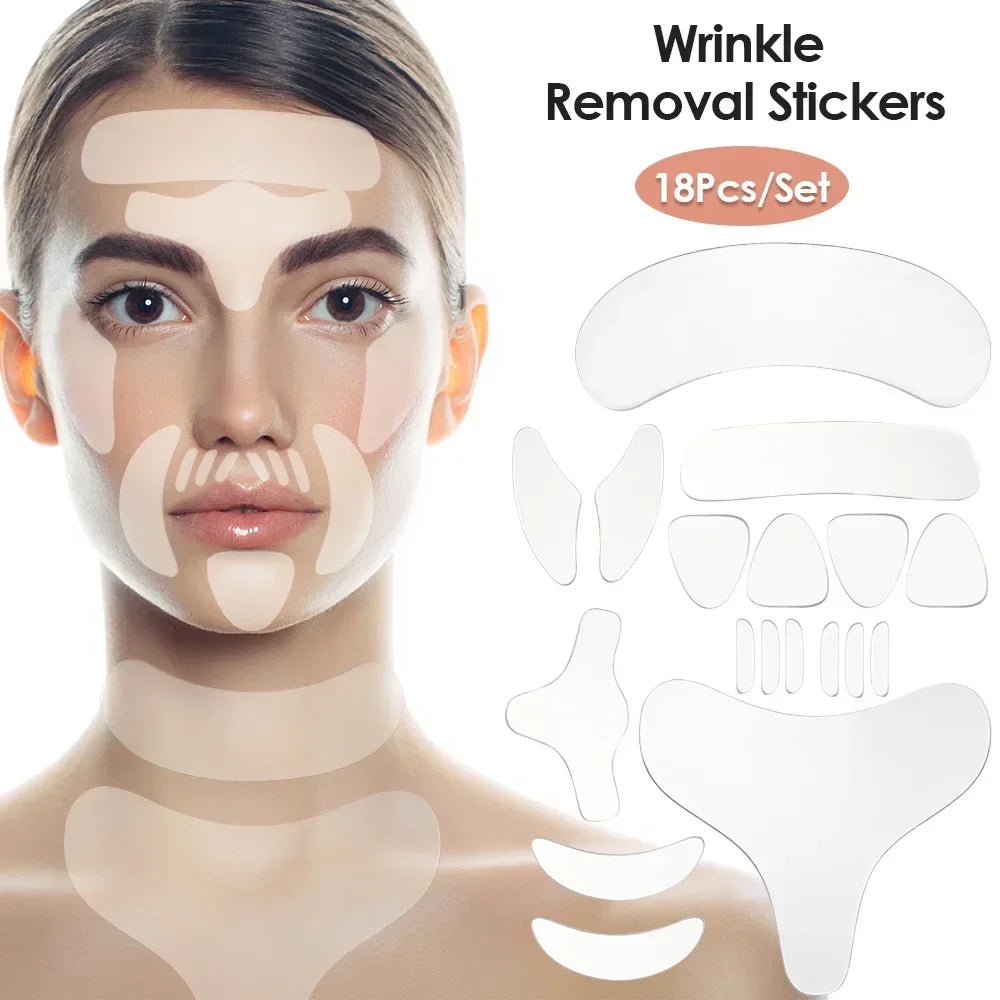 Reusable Silicone Wrinkle Removal Sticker Anti Wrinkle Pads Anti Aging Skin Face Lifting Patches Face Forehead Neck Eye Stickers