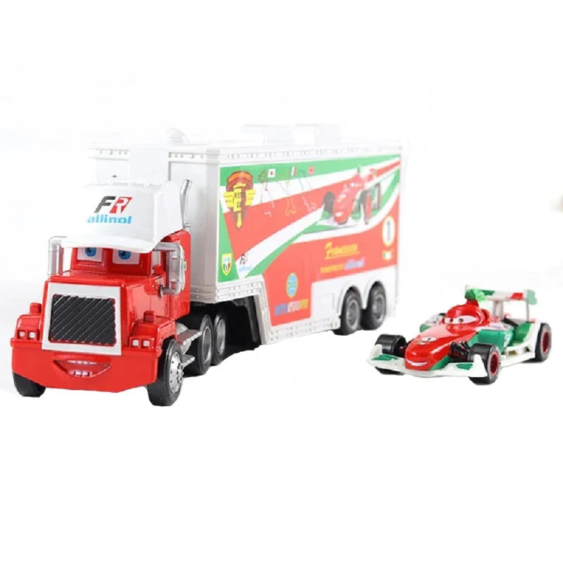 Disney Pixar Cars 3 Lightning McQueen, Jackson Storm, Cruz Ramirez, Hudson Mack Truck & Chick Hicks Toy Set