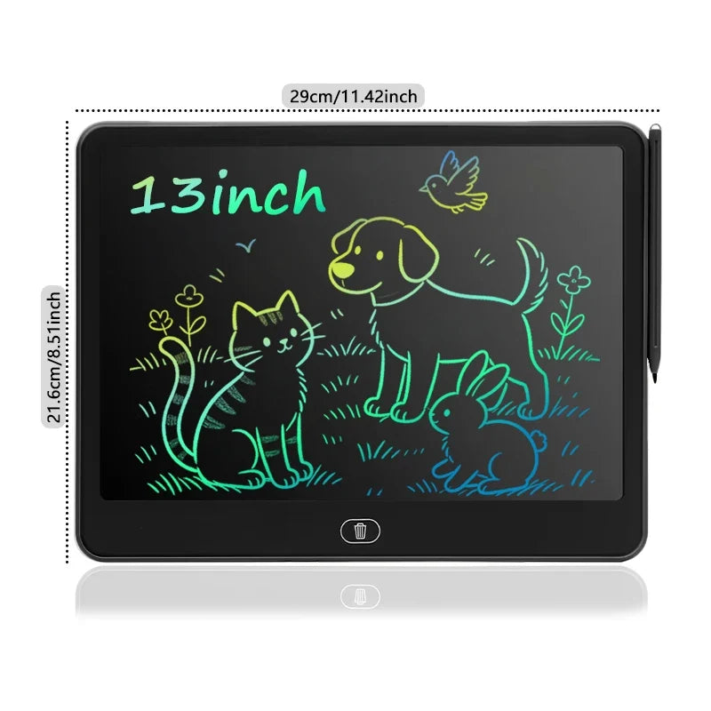 Kids LCD Drawing Board - Portable 16/13/11/8-Inch Digital Sketchpad for Creative Learning and Doodling