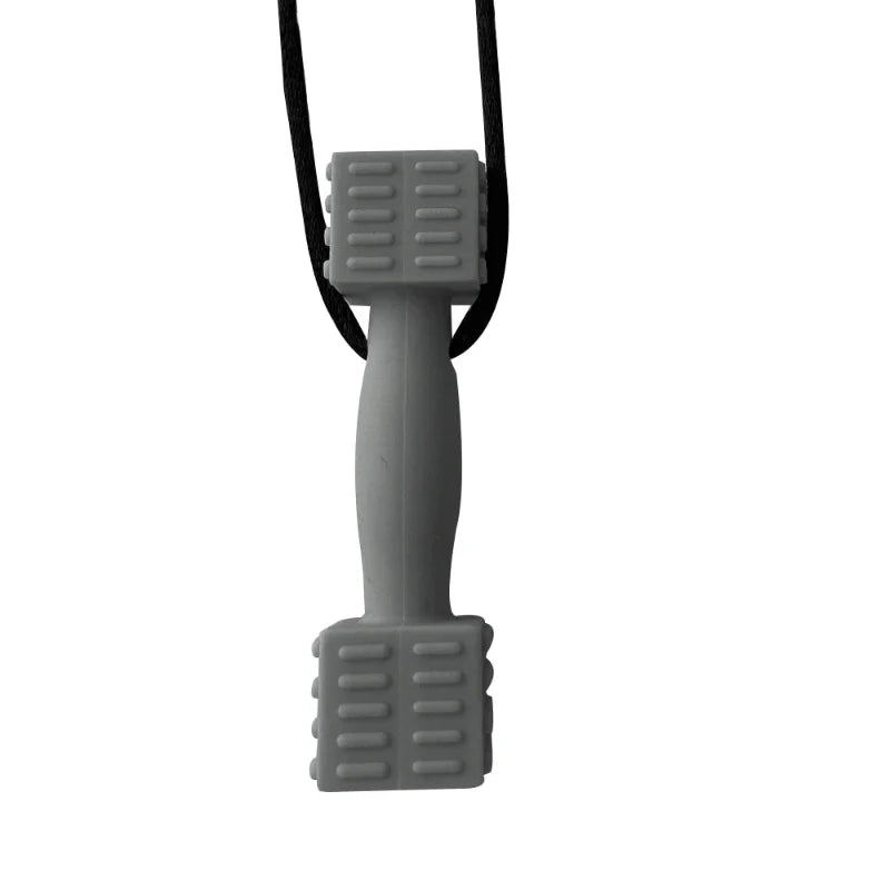 Single or 6 Pack Silicone Chew Necklaces for Kids - Dumbbell Shape Sensory Oral Motor Tools