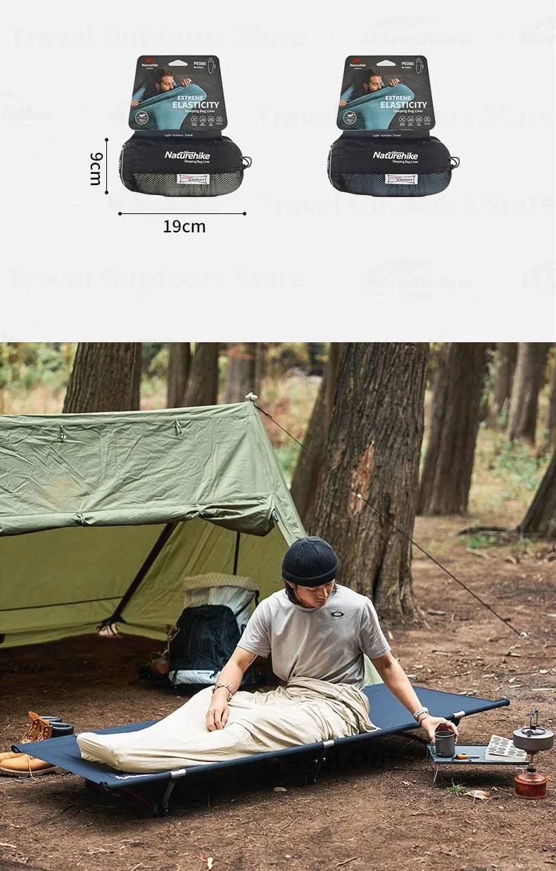 Naturehike Sleeping Bag Liner Portable Lightweight High Elasticity Anti-Pulling Anti-Tearing Skin-Friendly Outdoor Camping Travel Hotel Sheet