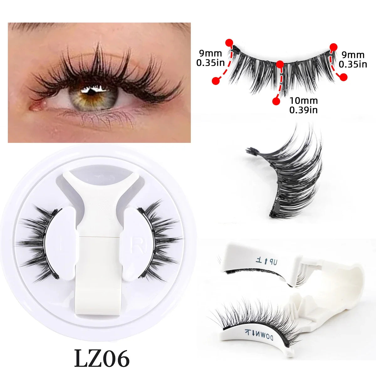 Magnetic Eyelashes – Reusable Faux Mink Natural Lashes with Tweezers Set
