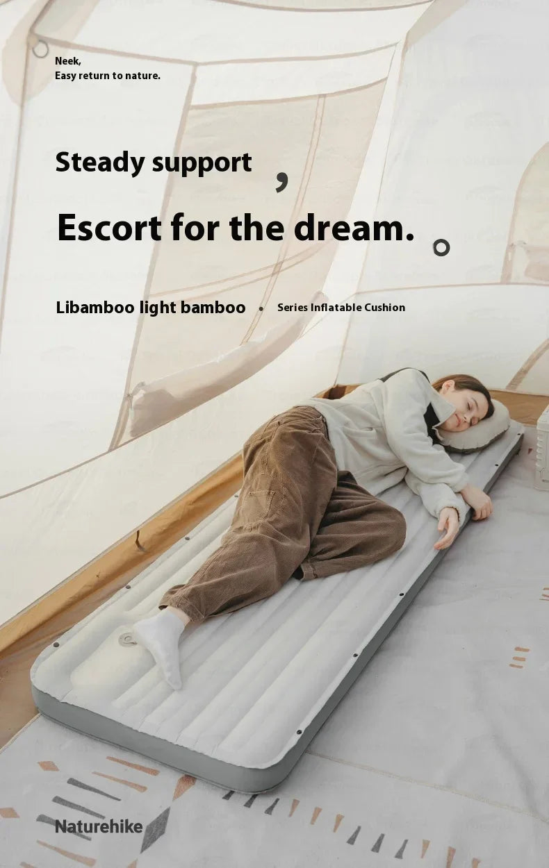 Naturehike Inflatable Cushion Series Inflatable Mat Splicing Sleeping Pad 2 Different Style Camping TPU Thickened 9.5cm Outdoor Bed Air Mattress