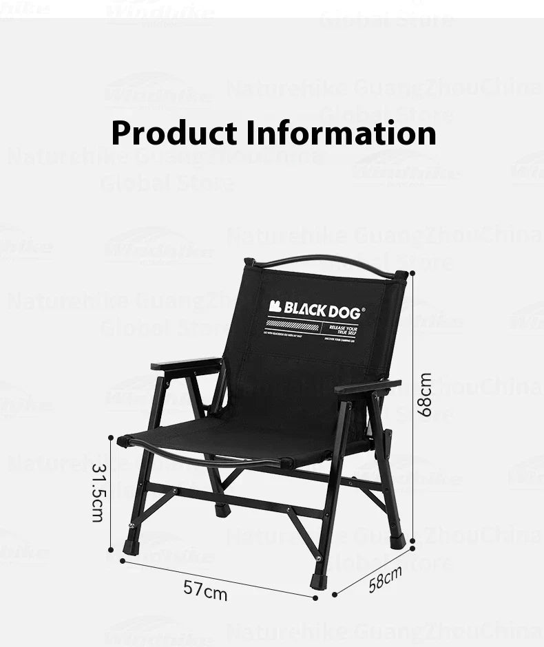 BLACKDOG Detachable Kermit Chair Portable Lightweight Detachable Seat Armchair Aluminum Alloy Outdoor Camping Fishing Folding Chair Load Bearing 120kg