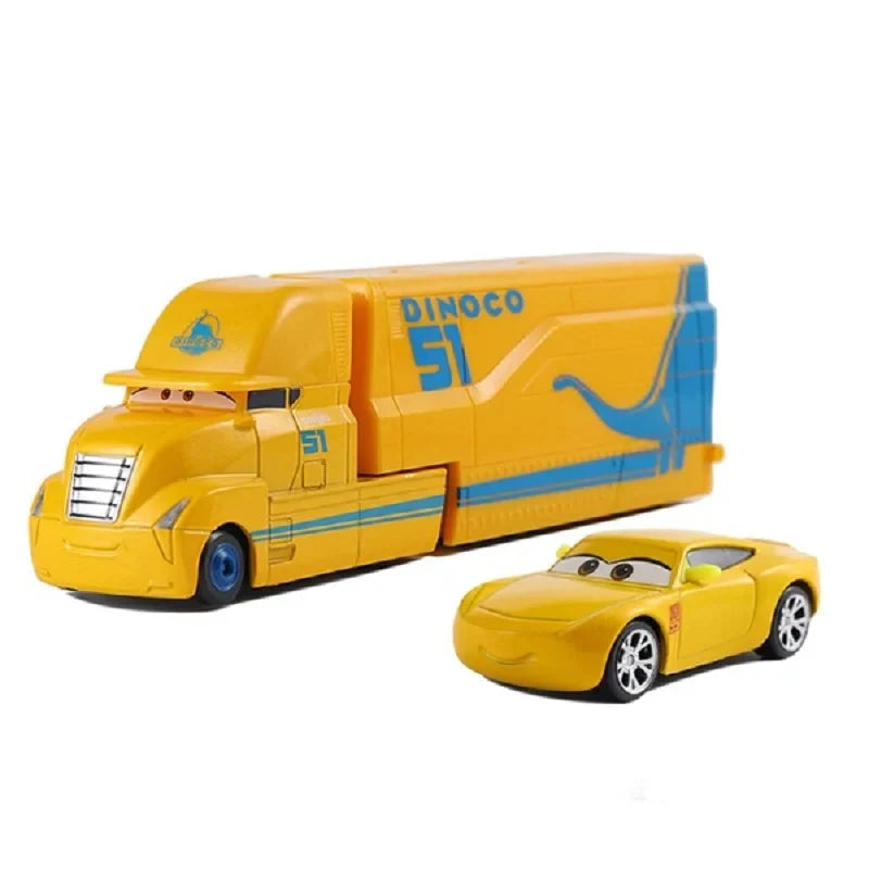 Disney Pixar Cars 3 Lightning McQueen, Jackson Storm, Cruz Ramirez, Hudson Mack Truck & Chick Hicks Toy Set