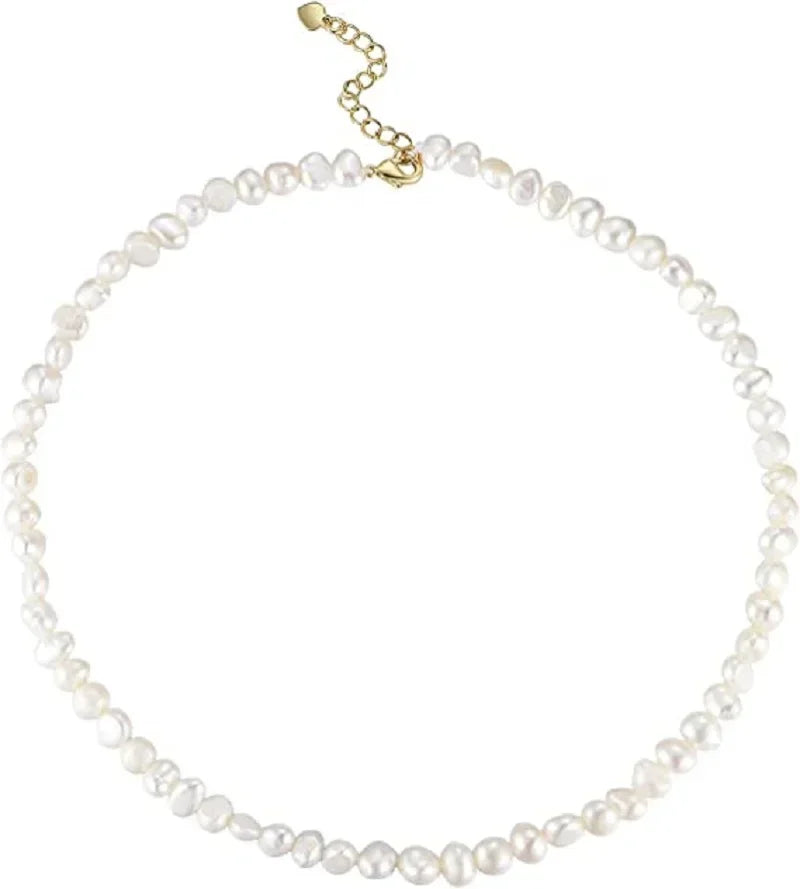 Choker Necklace – Real Baroque Freshwater Pearls for Women & Girls, Elegant 5-6mm/8-9mm Pearl Jewelry Gift