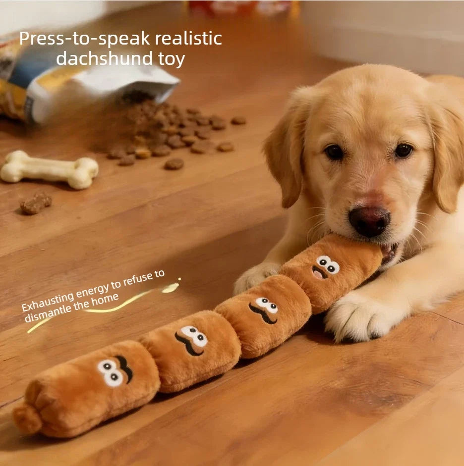 Squeaky Plush Sausage Dog Toy