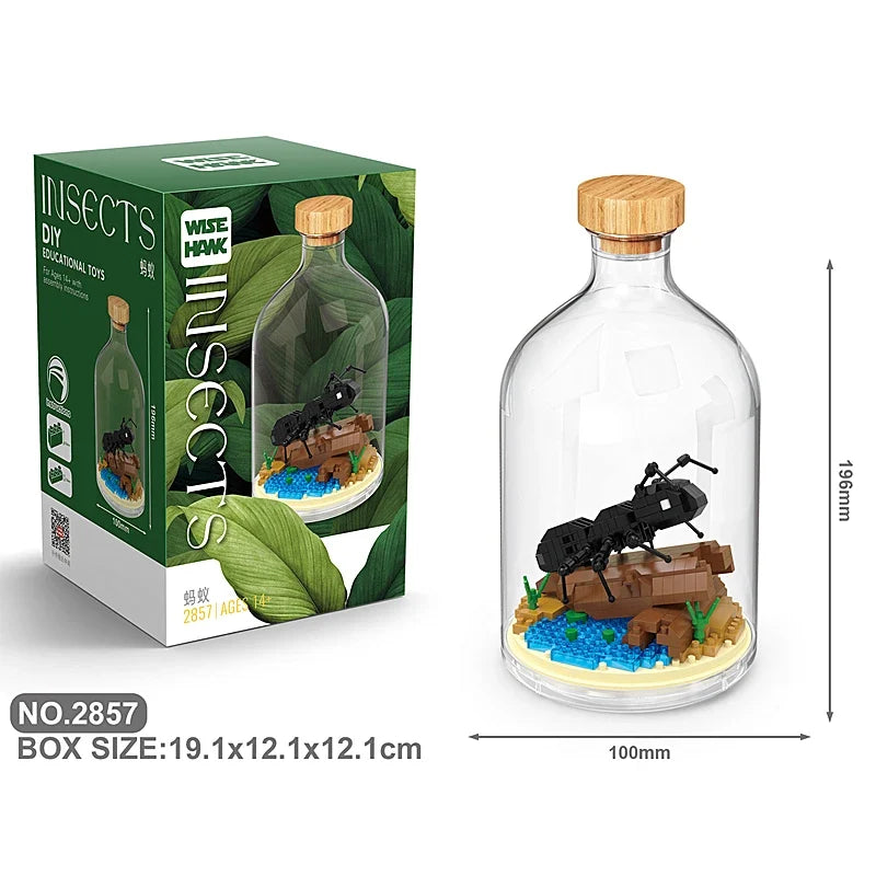 Creative Children's Building Blocks Set - Flamingo & Seahorse Educational Toys in Bottled Design