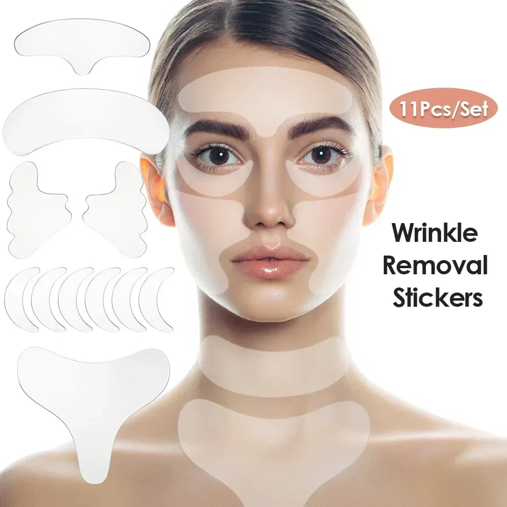 Reusable Silicone Wrinkle Removal Sticker Anti Wrinkle Pads Anti Aging Skin Face Lifting Patches Face Forehead Neck Eye Stickers