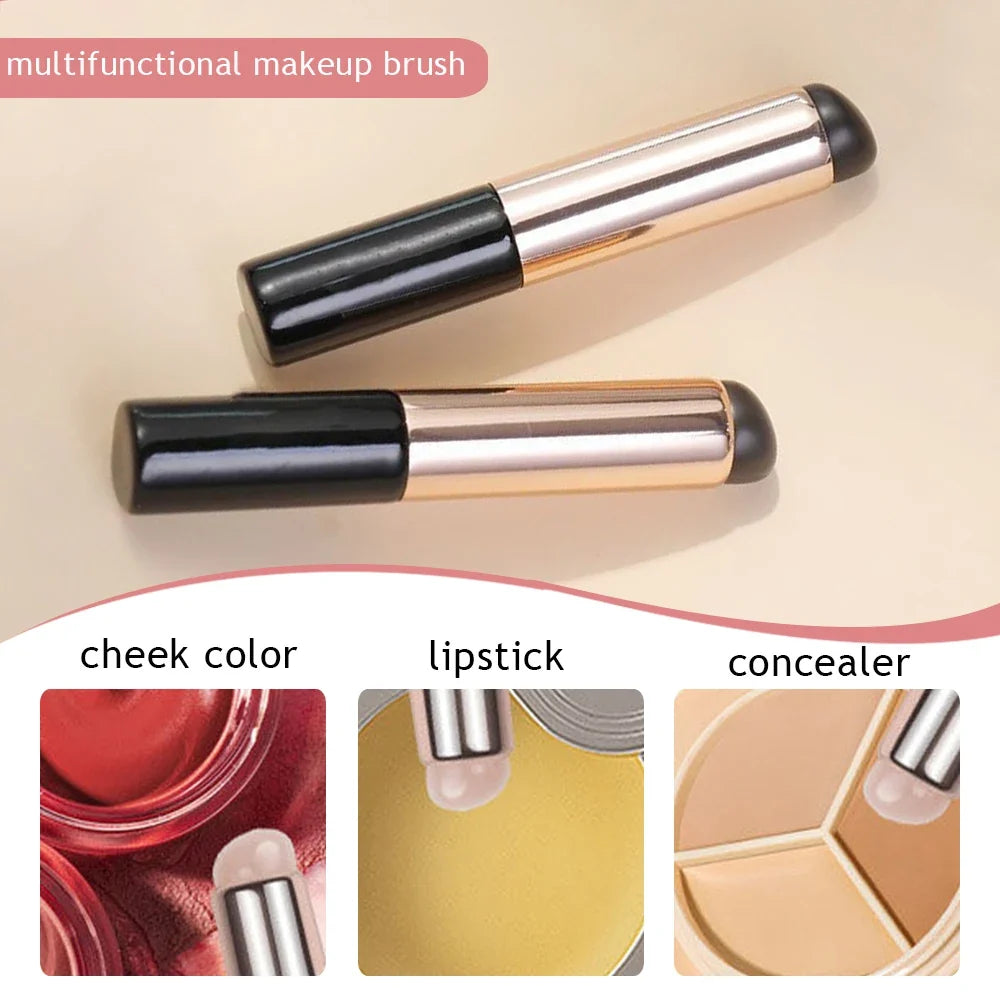 Upgrade Silicone Lip Brush With Cover Angled Concealer Brush Like Fingertips Q Soft Lipstick Makeup Brushes Round Head No Broken