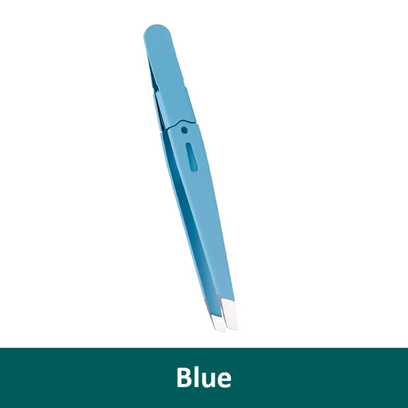 slanted stainless steel eyebrow tweezers