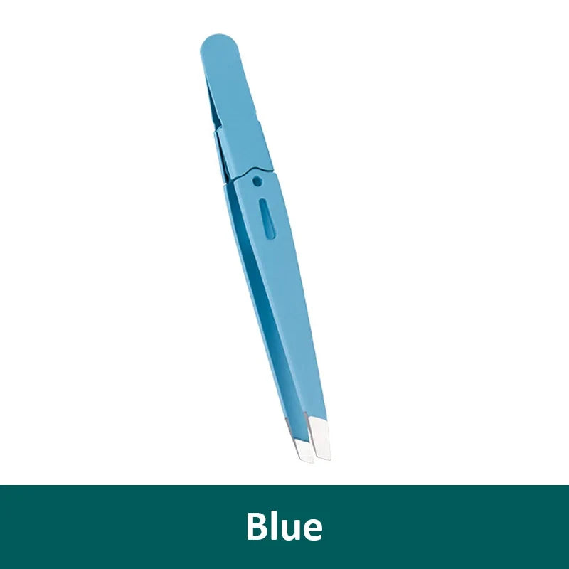 slanted stainless steel eyebrow tweezers