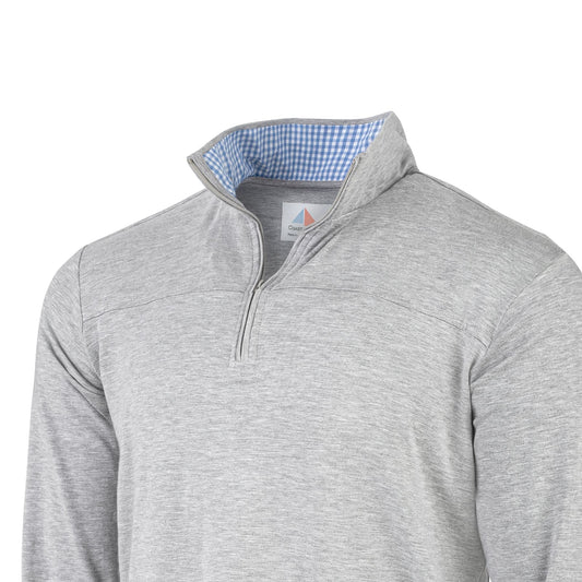 FINAL SALE -Seaside Deckhand Q-Zip - Athletic Grey (SMALLS)