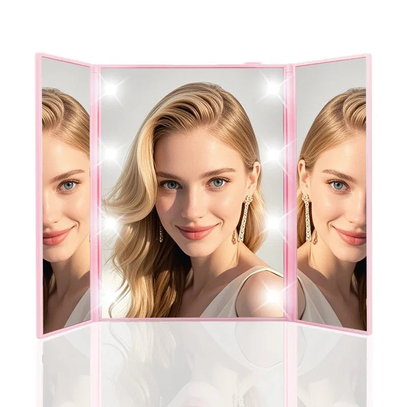 Compact Makeup Mirror – Portable LED Folding Vanity Mirror for Travel  ✅