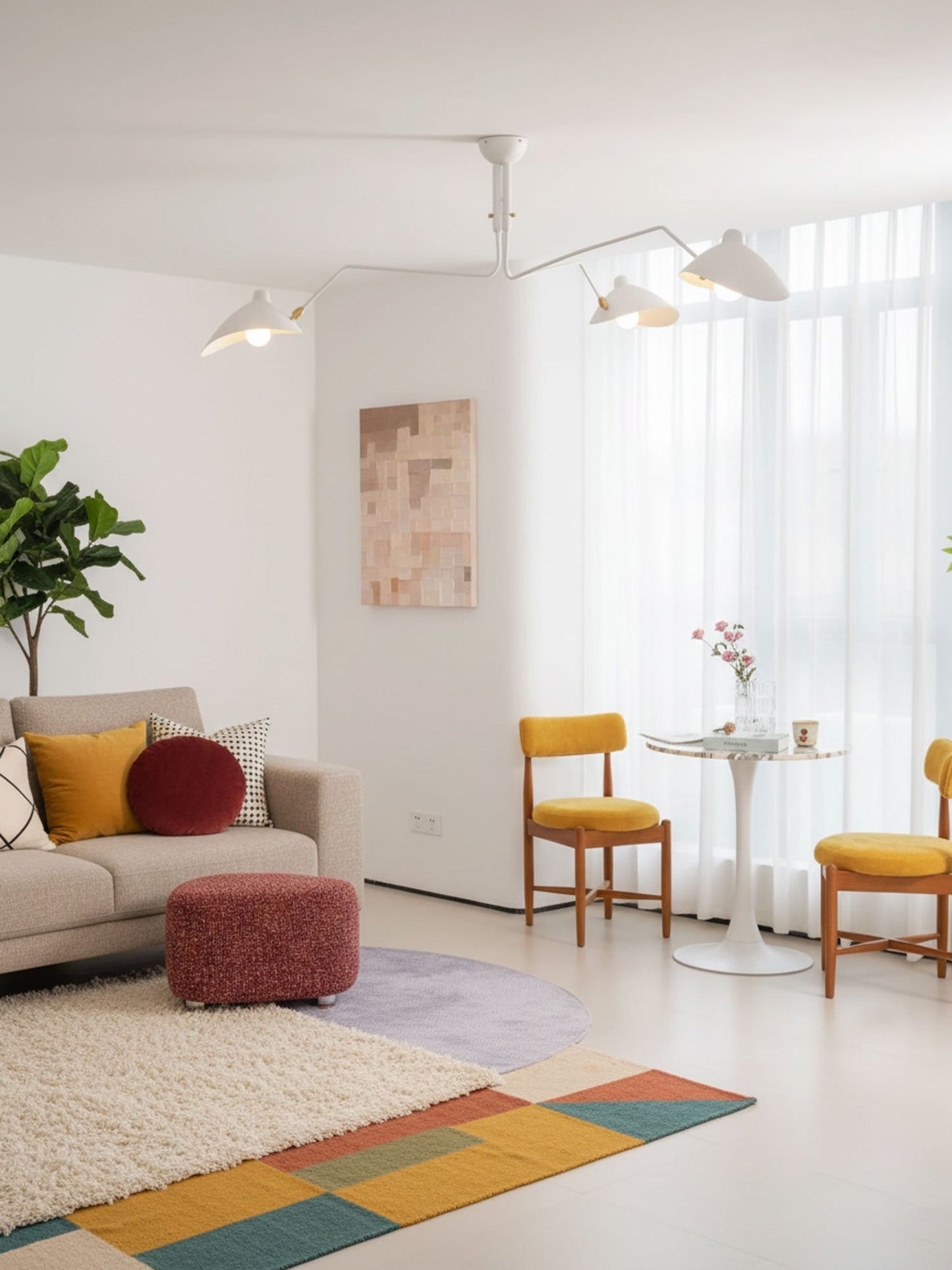3-Arm Ceiling Light With Pivot Shades
