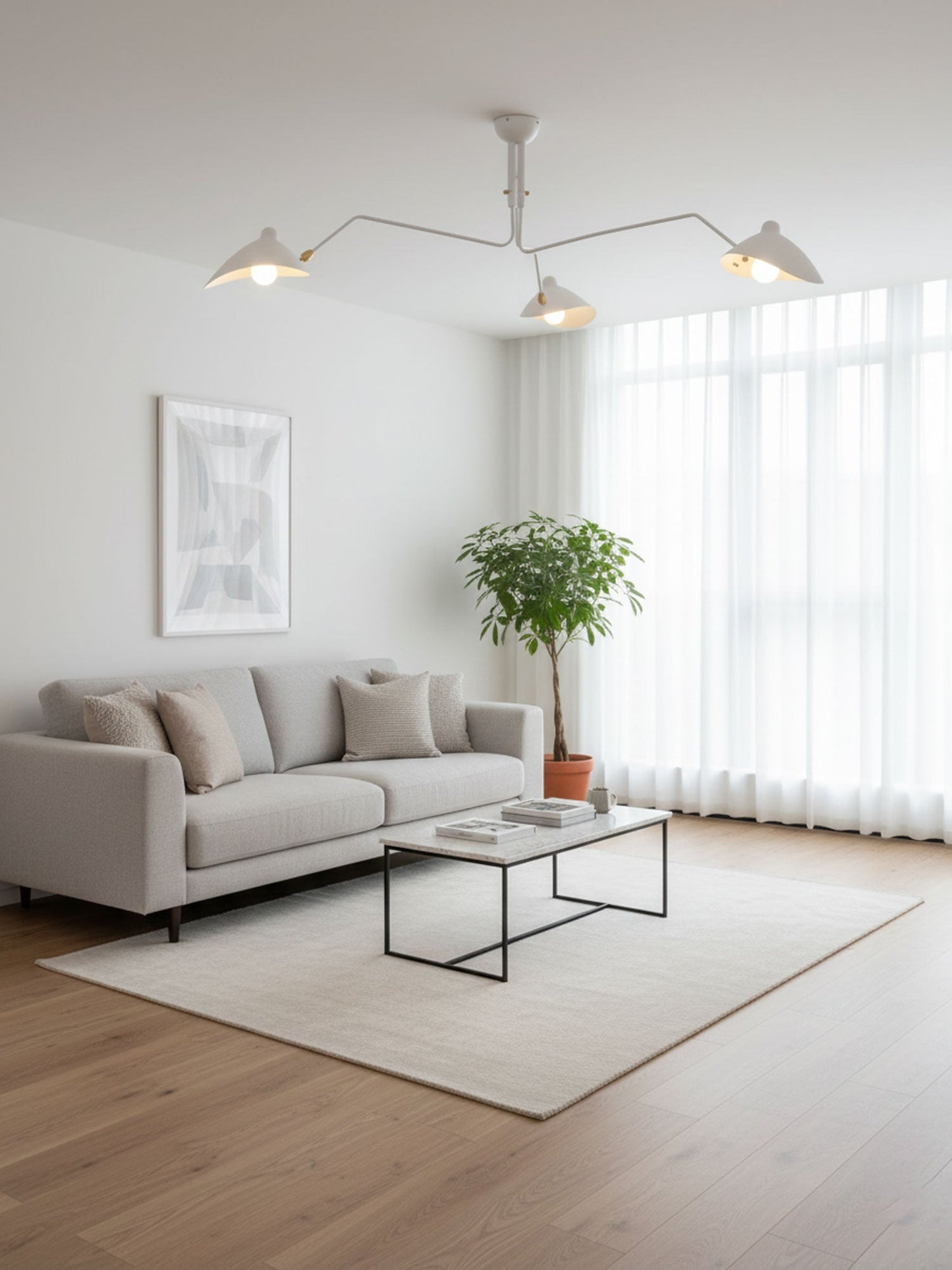 3-Arm Ceiling Light With Pivot Shades