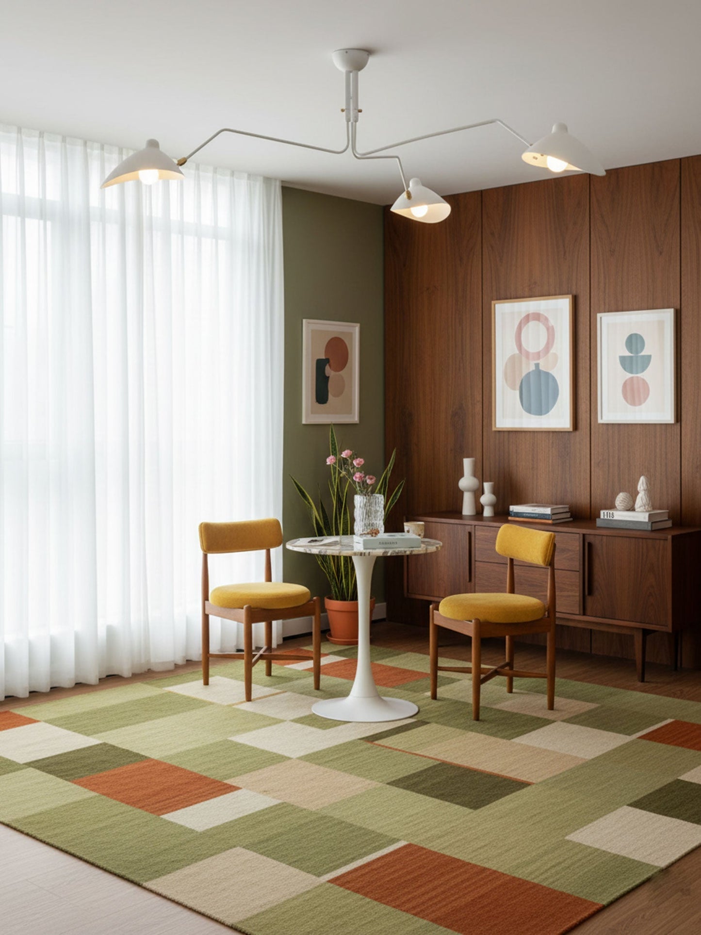 3-Arm Ceiling Light With Pivot Shades