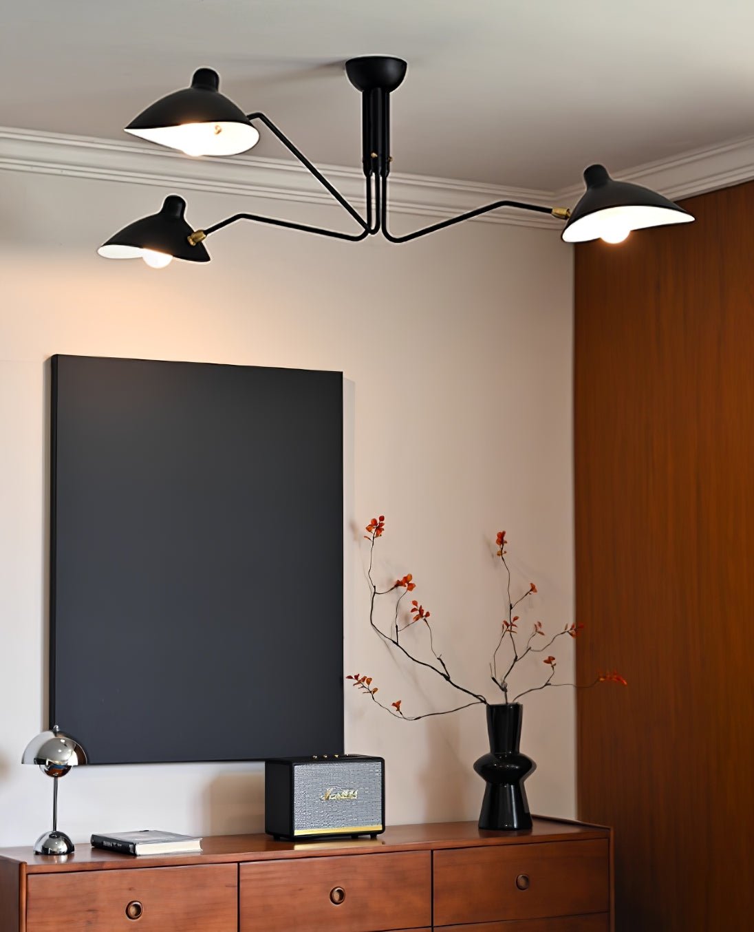 3-Arm Ceiling Light With Pivot Shades