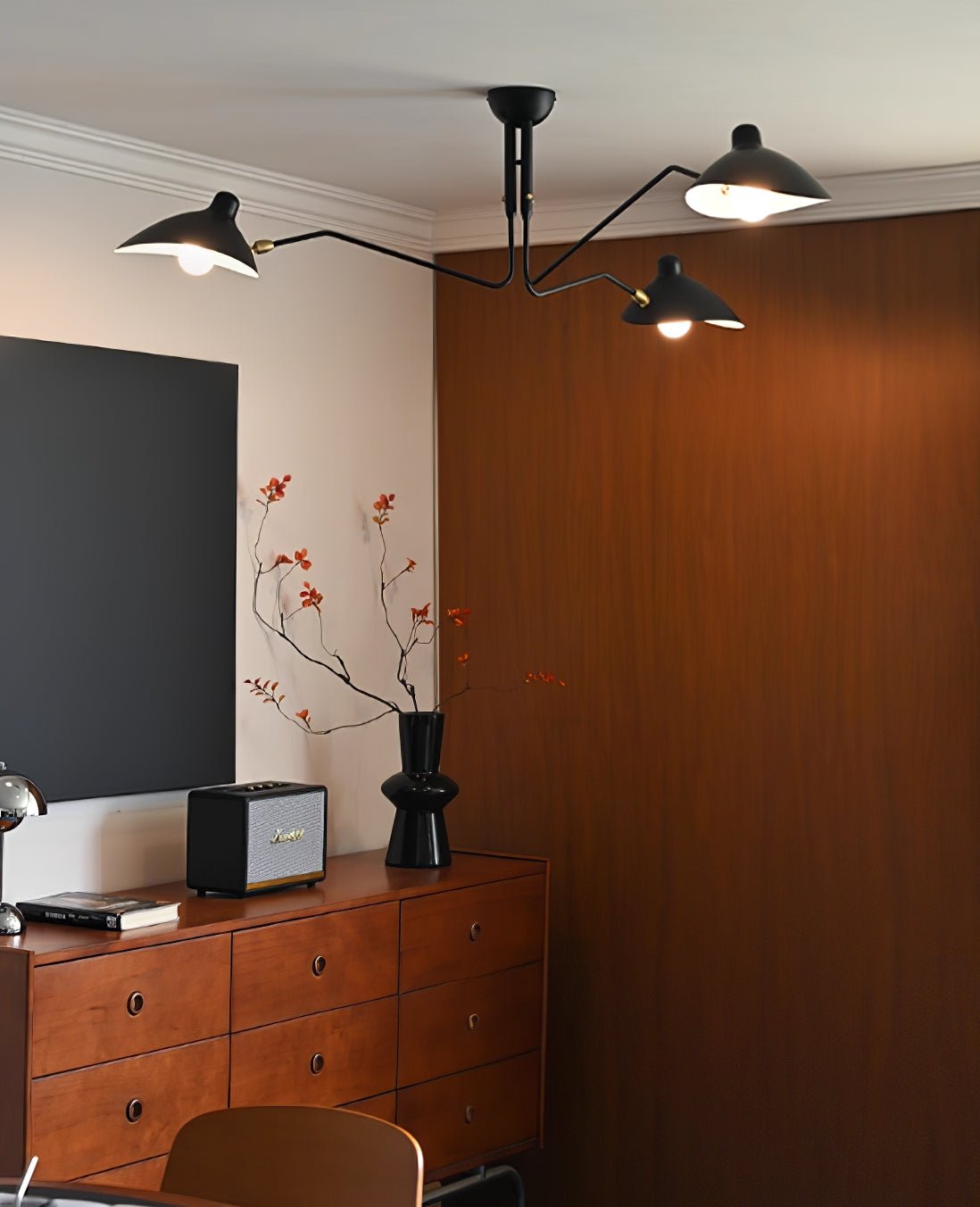 3-Arm Ceiling Light With Pivot Shades
