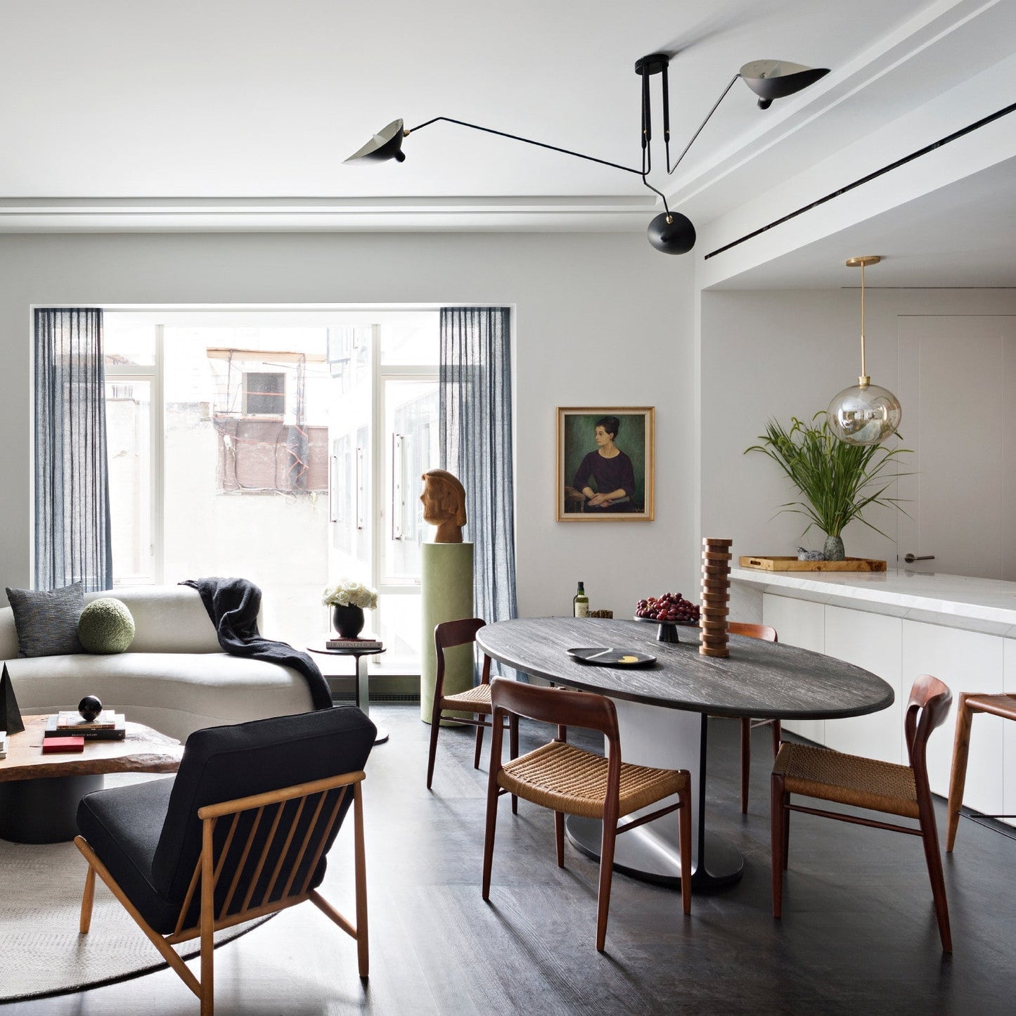 3-Arm Ceiling Light With Pivot Shades