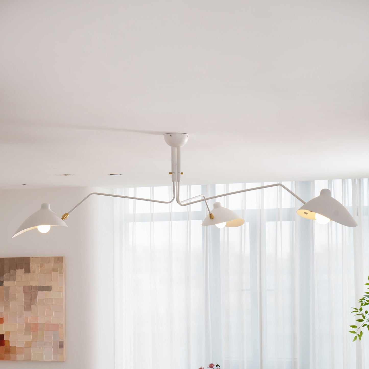 3-Arm Ceiling Light With Pivot Shades
