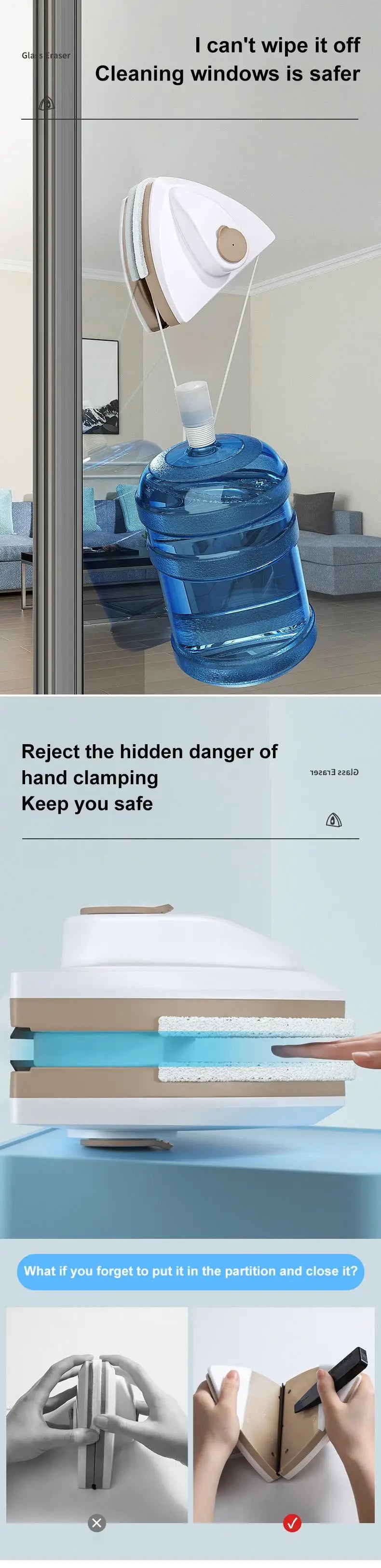 Magnetic Window Cleaner Brush