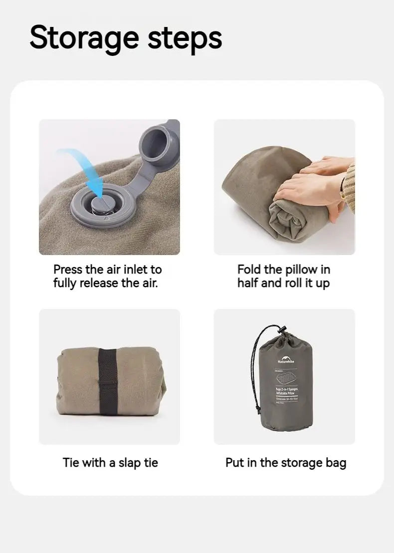 Naturehike Inflatable Pillow 3D Sponge Portable Ultralight Weight Only 160g Camping Outdoor Travel Neck Sleeping Silent Self Air Pillow Surface Pillow