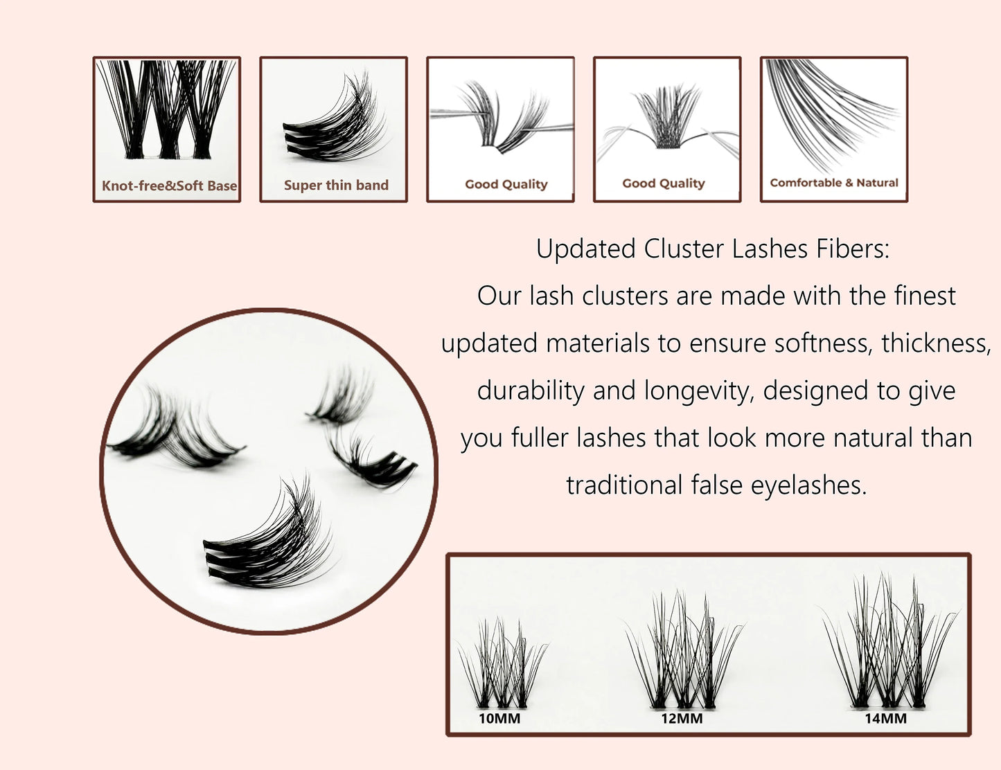 NUO Makeup Luxury DIY Cluster Lash Extension Glue-Based Percut Eyelash Segment Individual Lashes 3D Ribbon Lashes Private Label