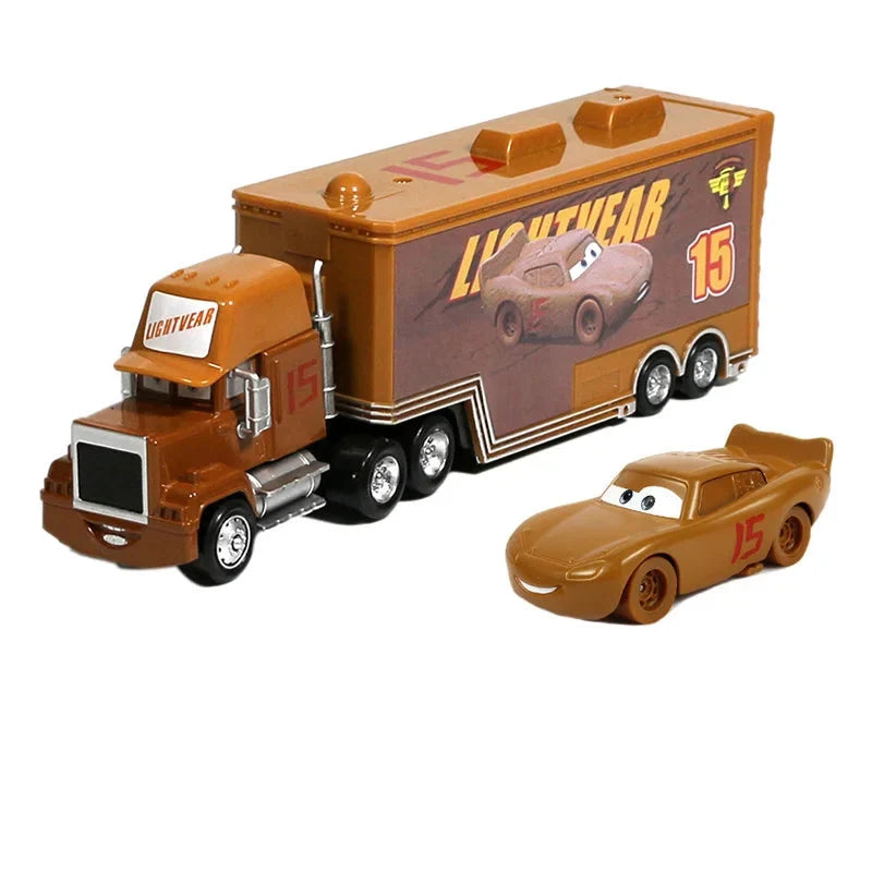Disney Pixar Cars 3 Lightning McQueen, Jackson Storm, Cruz Ramirez, Hudson Mack Truck & Chick Hicks Toy Set