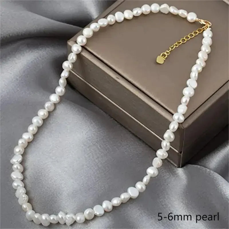 Choker Necklace – Real Baroque Freshwater Pearls for Women & Girls, Elegant 5-6mm/8-9mm Pearl Jewelry Gift