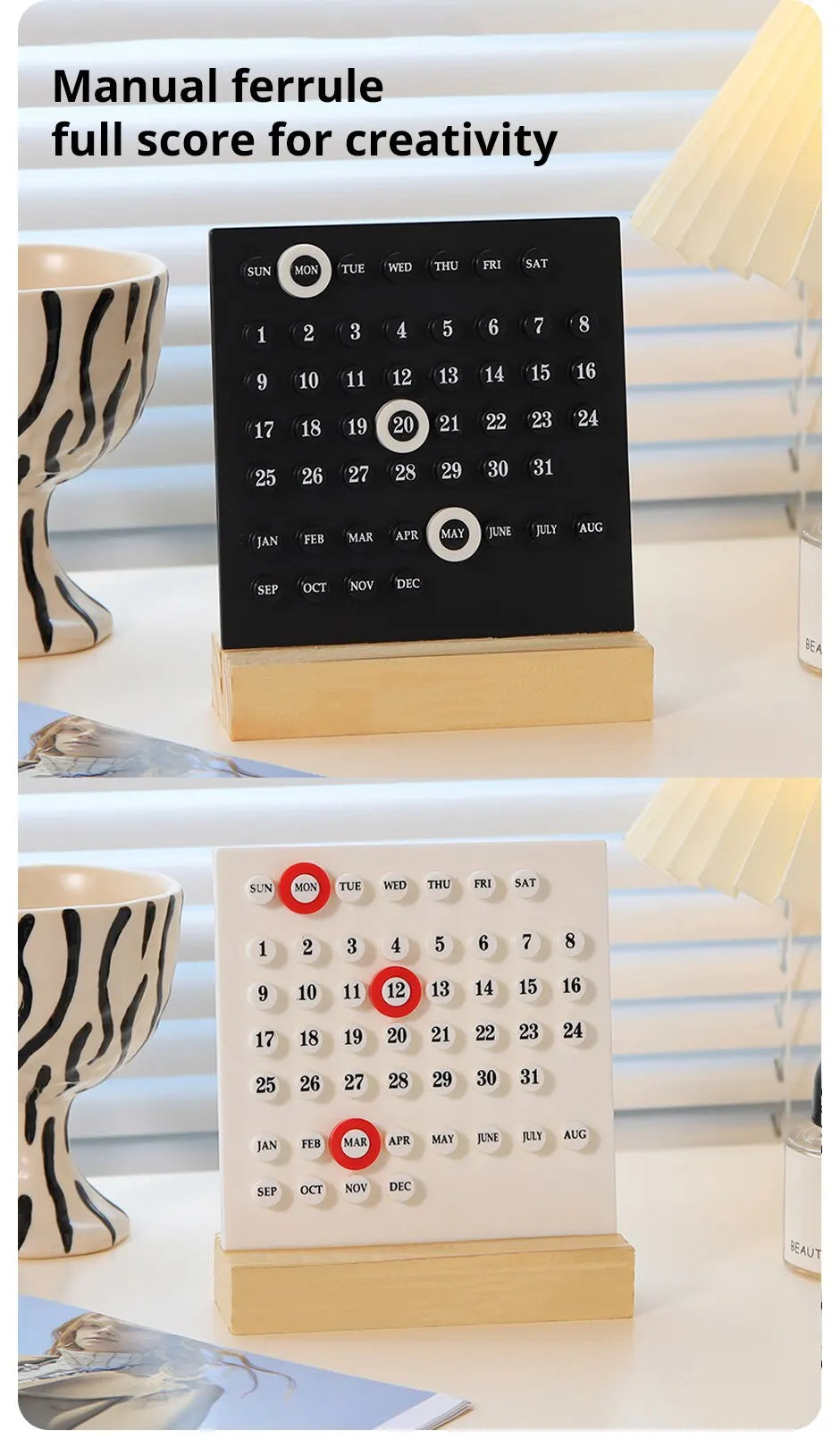 Acrylic Wooden Base Calendar- HMT15CC