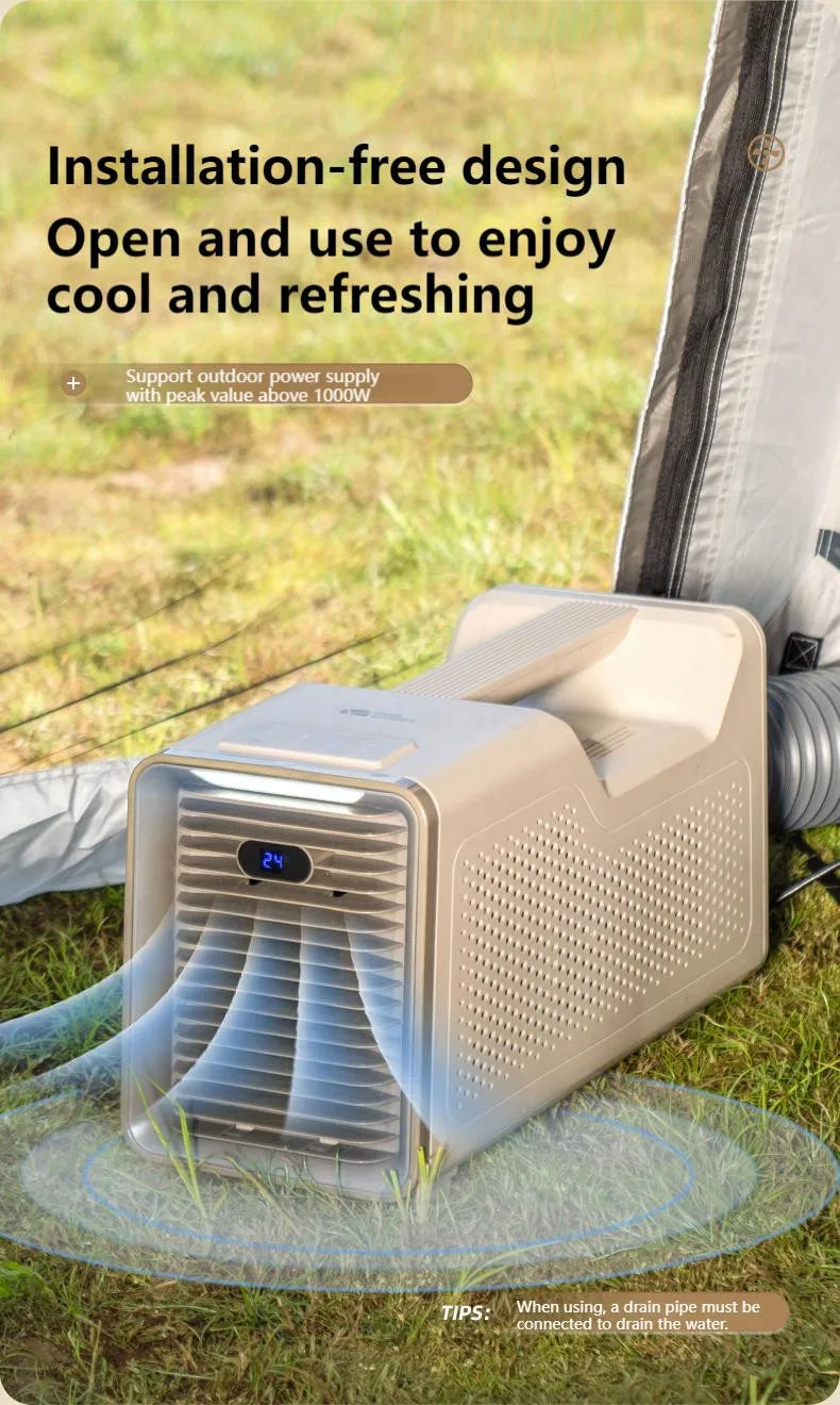 MOBI GARDEN Mobile Air Conditioner Outdoor Portable Fan Integrated Car Cooler 450W Cooling Camping Tent Indoor Car Cooling Fan With Built-in Lighting