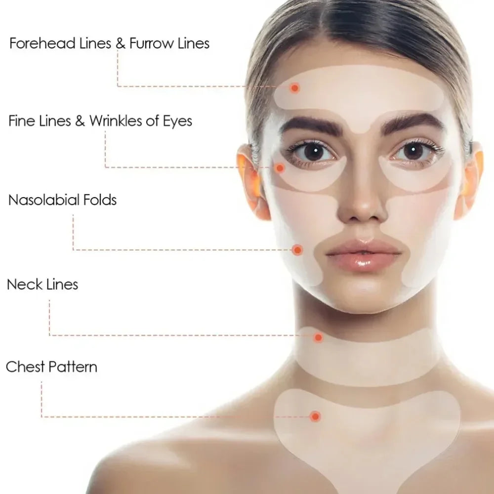Reusable Silicone Wrinkle Removal Sticker Anti Wrinkle Pads Anti Aging Skin Face Lifting Patches Face Forehead Neck Eye Stickers