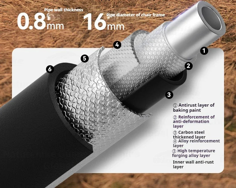 BLACKDOG Floating Moon Adjustable Recliner Folding Cotton Camping Lounge Moon Chair Carbon Steel Leisure Outdoor Fishing Picnic Thicken 600D Oxford Cloth