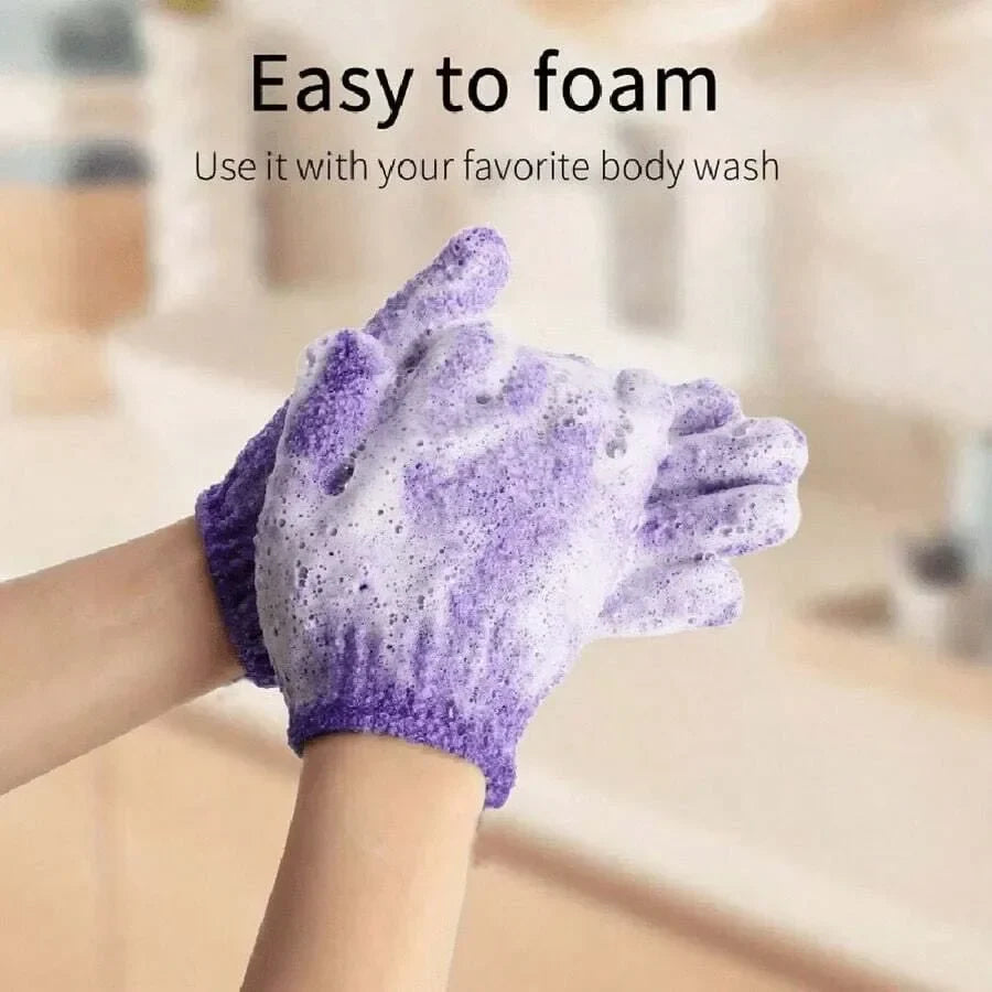 Bath Products – 2pcs Exfoliating Shower Gloves & Back Scrub Towel Set