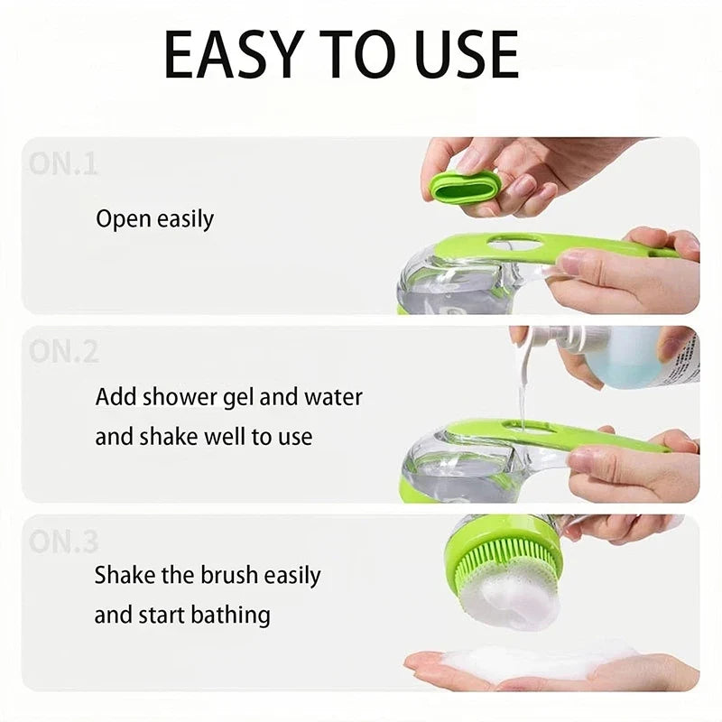 Silicone Bath Brush with Shampoo Dispenser