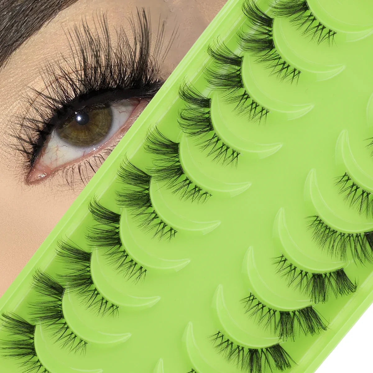 3/10 Pairs Half Lashes Makeup Natural Long Cat Eye Lashes Dramatic False Eyelashes