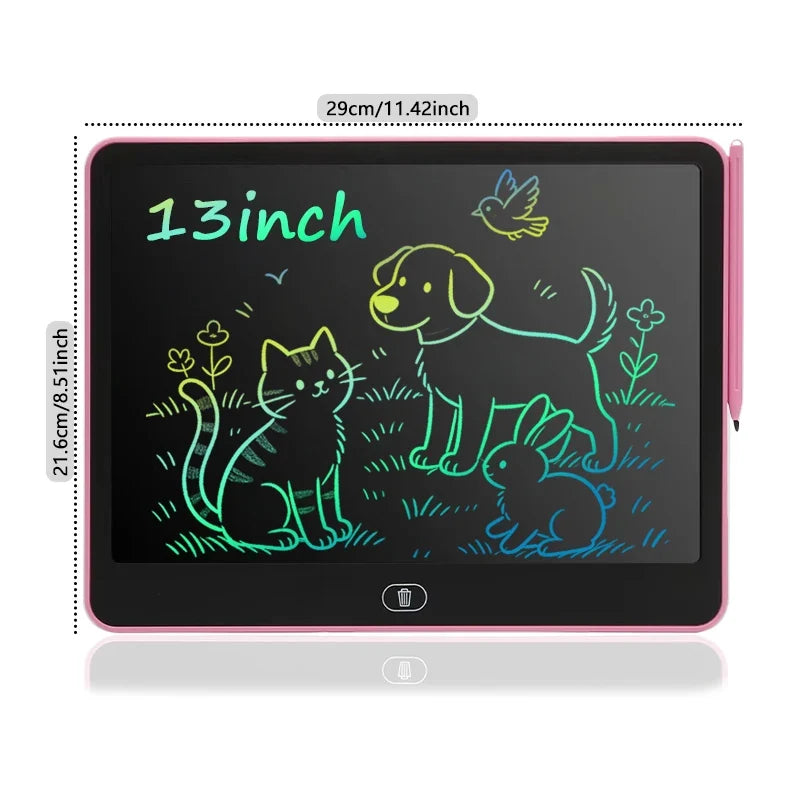 Kids LCD Drawing Board - Portable 16/13/11/8-Inch Digital Sketchpad for Creative Learning and Doodling