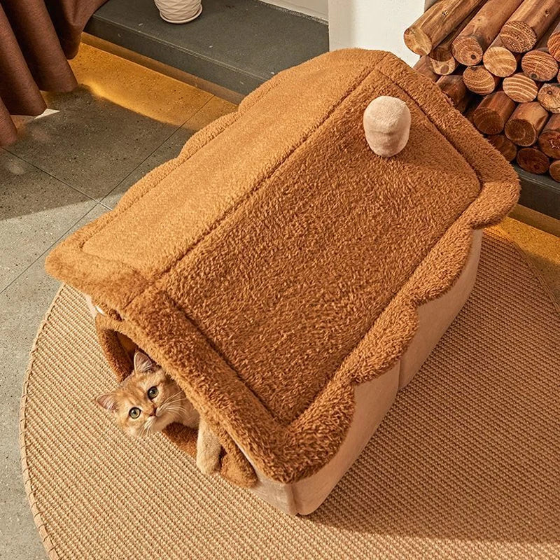 Foldable Washable Pet House Bed