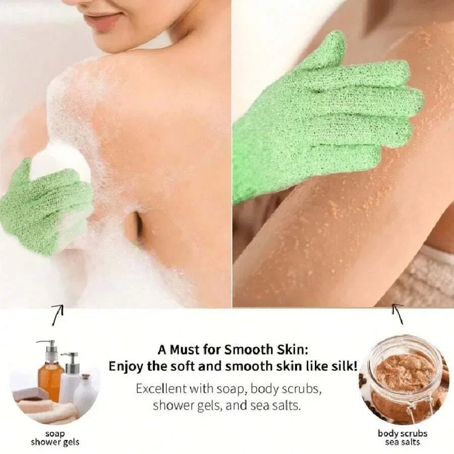 Bath Products – 2pcs Exfoliating Shower Gloves & Back Scrub Towel Set