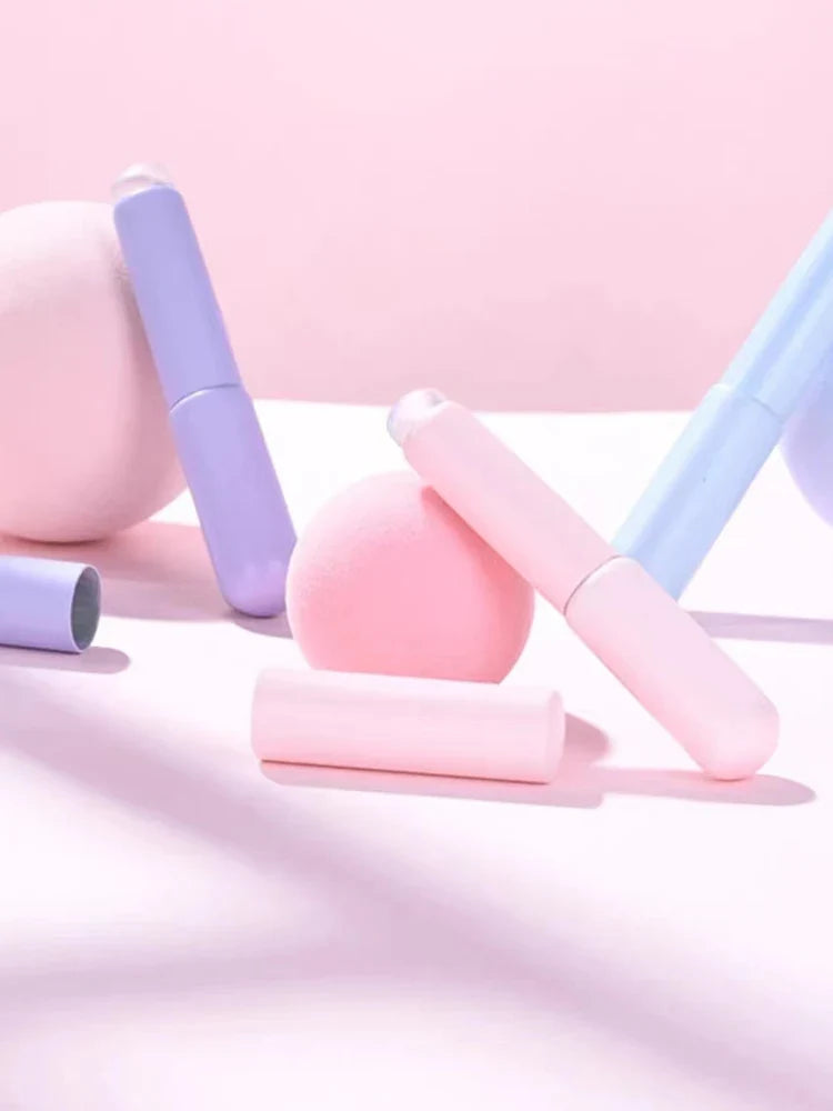 Upgrade Silicone Lip Brush With Cover Angled Concealer Brush Like Fingertips Q Soft Lipstick Makeup Brushes Round Head No Broken