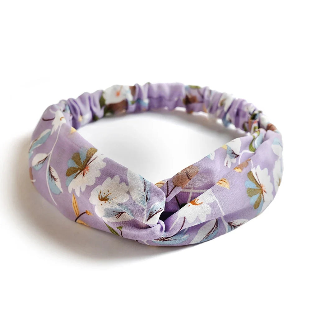 vintage cross turban headband summer print