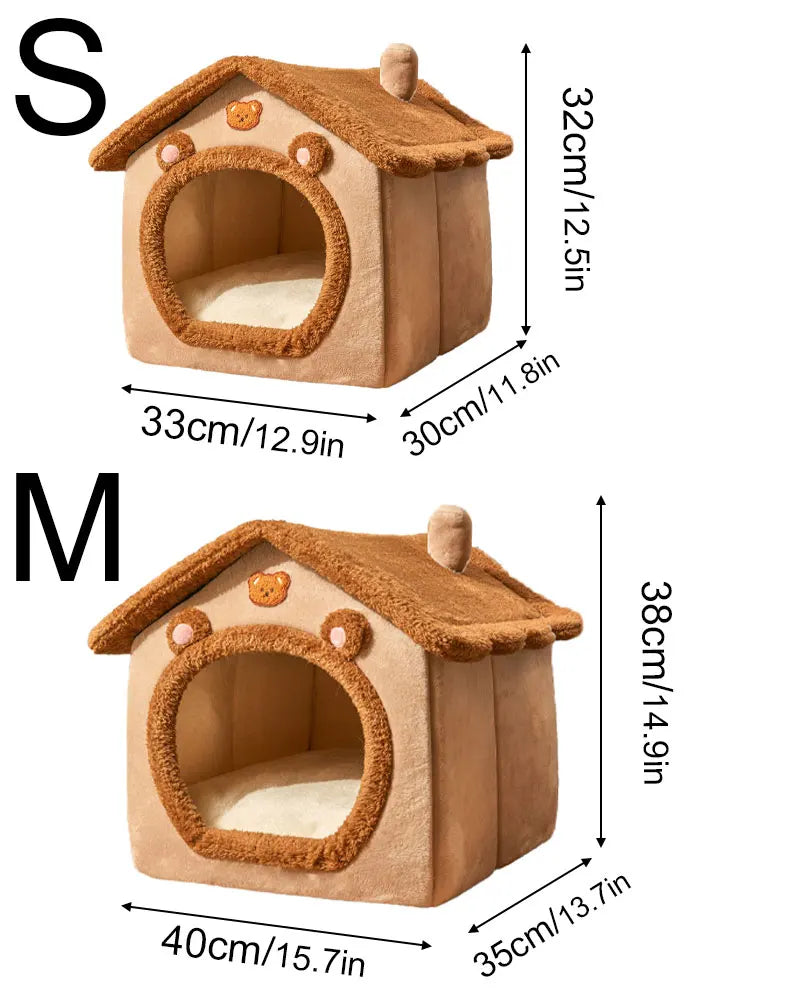 Foldable Washable Pet House Bed