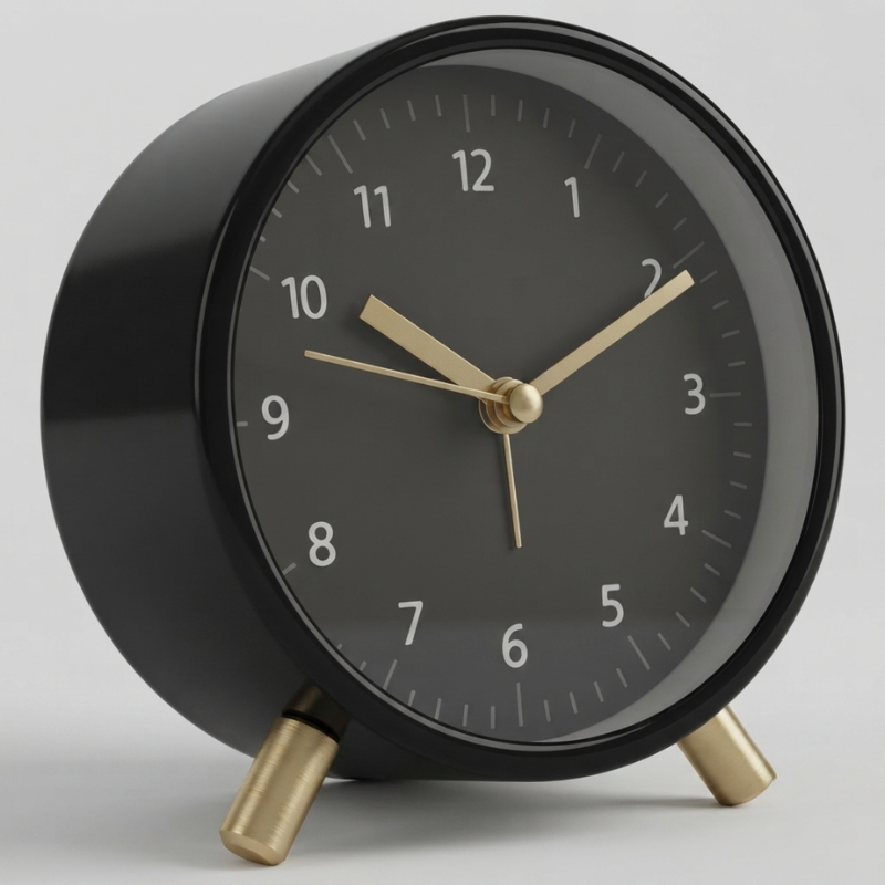 Silent Alarm Clock Quartz Movement Compact Design