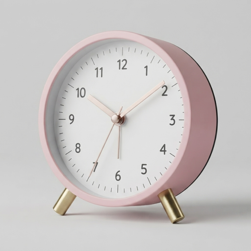Silent Alarm Clock Quartz Movement Compact Design